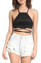 Women's Lira Clothing Ravi Wrap Crop Top - Black