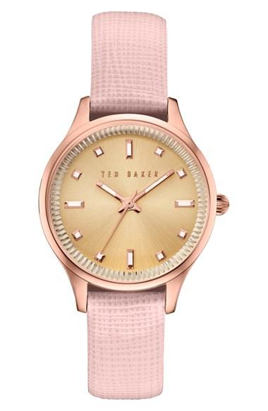 Women's Ted Baker London 'dress Sport' Multifunction Leather Strap Watch, 32mm