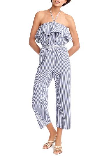 Women's J.crew Seersucker Jumpsuit