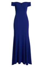 Women's Vince Camuto Notched Off The Shoulder Trumpet Gown