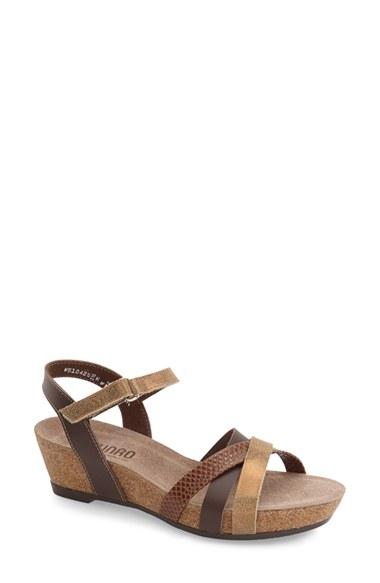 Women's Munro 'eden' Strappy Wedge Sandal Ss - Brown