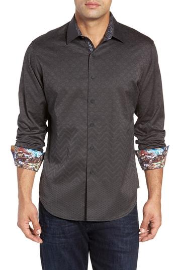 Men's Robert Graham Wallace Classic Fit Sport Shirt - Grey