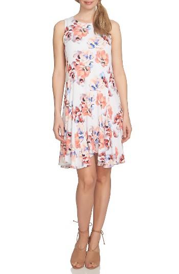 Women's Cece Floral Knit Handkerchief Hem Dress