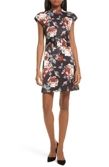 Women's Theory Mod Belted Floral Dress