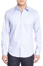 Men's Bugatchi Shaped Fit Check Sport Shirt - Pink