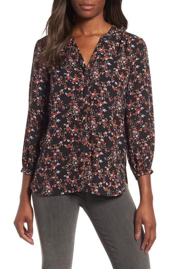 Women's Gibson Back Pleat Blouse, Size - Black