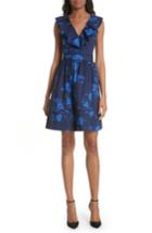 Women's Kate Spade New York Hibiscus Ruffle Neck Cotton Poplin Dress