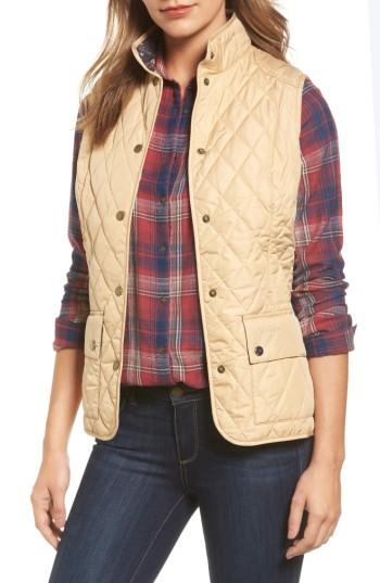 Women's Barbour 'saddleworth' Quilted Vest Us / 14 Uk - White