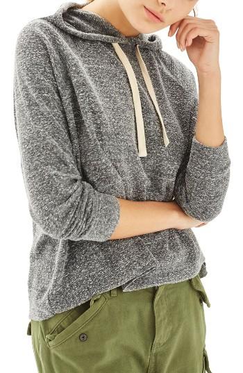 Women's Topshop Boiled Hoodie Us (fits Like 0) - Grey