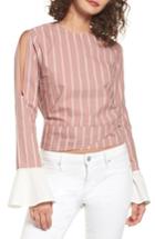 Women's Evidnt Stripe Cotton Tie Waist Top - Pink