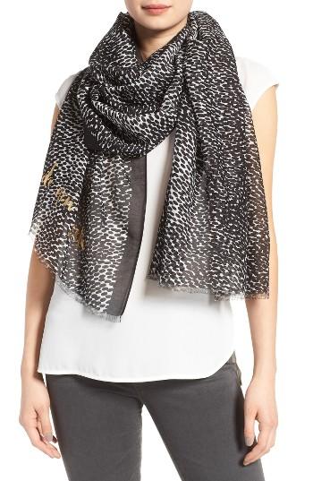 Women's Kate Spade New York Dappled Cotton & Silk Scarf, Size - Black