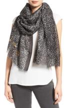 Women's Kate Spade New York Dappled Cotton & Silk Scarf, Size - Black