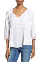 Women's Kut From The Kloth Lace Trim Gauze Blouse