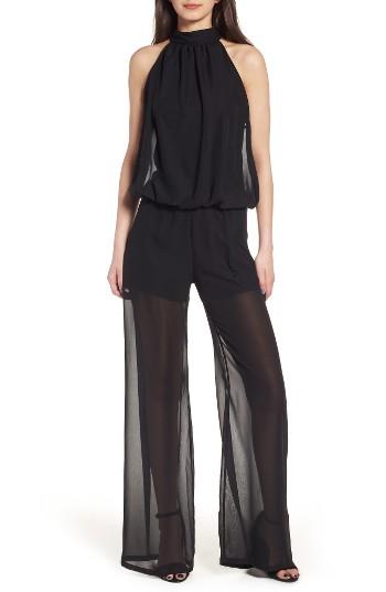Women's Sentimental Ny Halter Chiffon Jumpsuit - Black
