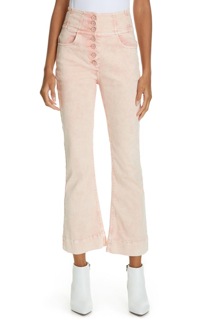 Women's Ulla Johnson Ellis Crop Flare Jeans - Pink
