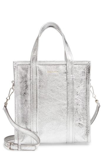 Balenciaga Extra Small Bazar Metallic Lambskin Leather Shopper - Metallic
