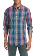 Men's Nordstrom Men's Shop Ivy Trim Fit Plaid Sport Shirt - Red