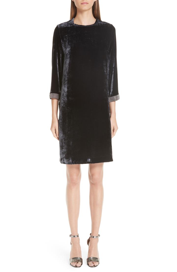 Women's Fabiana Filippi Beaded Velvet Dress Us / 40 It - Blue