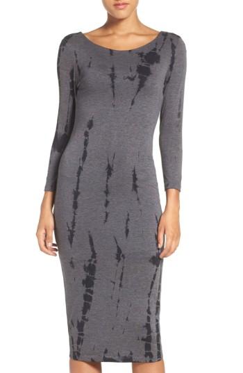 Women's Fraiche By J Cutout Back Tie Dye Body-con Dress - Grey