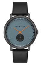 Men's Ted Baker London Oliver Leather Strap Watch, 44mm
