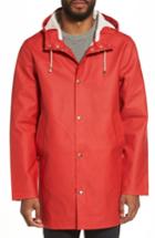 Men's Stutterheim Stockholm Waterproof Hooded Raincoat - Red