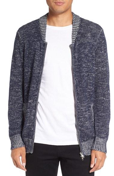 Men's Michael Stars Two-way Zip Melange Sweater - Blue