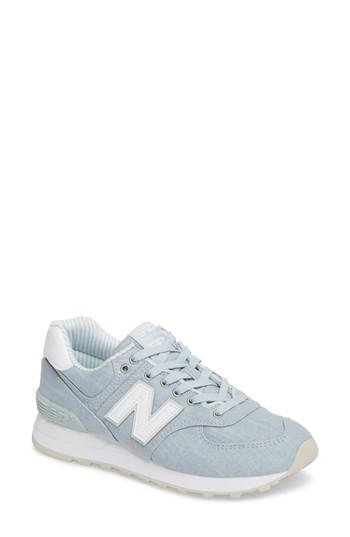Women's New Balance 574 Beach Chambray Sneaker B - Blue
