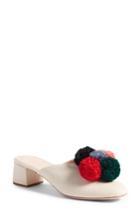 Women's Loeffler Randall Lulu Pom Block Heel Mule .5 M - White