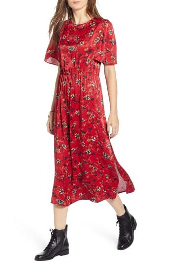 Women's Treasure & Bond Floral Midi Dress, Size - Red