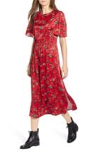 Women's Treasure & Bond Floral Midi Dress, Size - Red