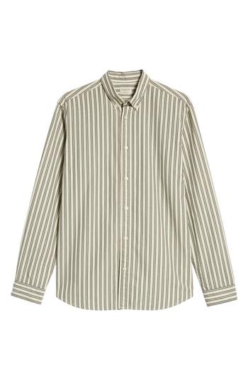 Men's Selected Homme Carl Regular Fit Stripe Sport Shirt - Grey