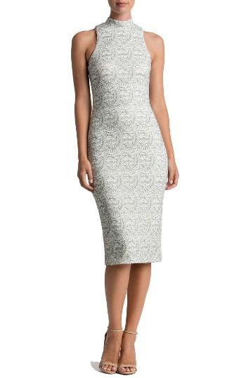 Women's Dress The Population Norah Lace Midi Dress - Ivory