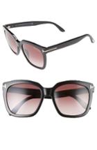 Women's Tom Ford Amarra 55mm Gradient Lens Square Sunglasses - Black/ Gradient Burgundy