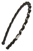 Tasha Wavy Velvet Crystal Headband, Size - Black