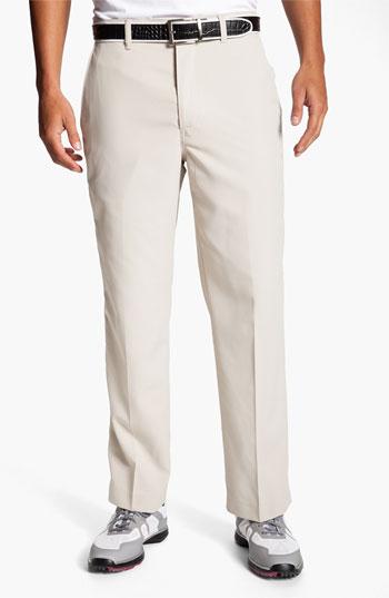 Callaway Golf Apparel 'tech' Flat Front Pants Beige/ Silver 32 X 32