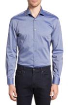Men's John Varvatos Star Usa Regular Fit Stretch Print Dress Shirt .5l - Blue