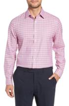 Men's Nordstrom Men's Shop Tech-smart Traditional Fit Plaid Dress Shirt .5 32/33 - Purple