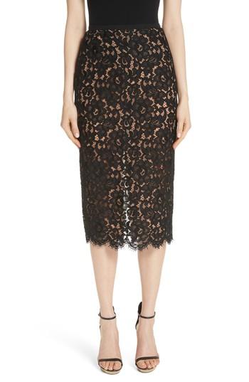 Women's Michael Kors Lace Pencil Skirt - Black