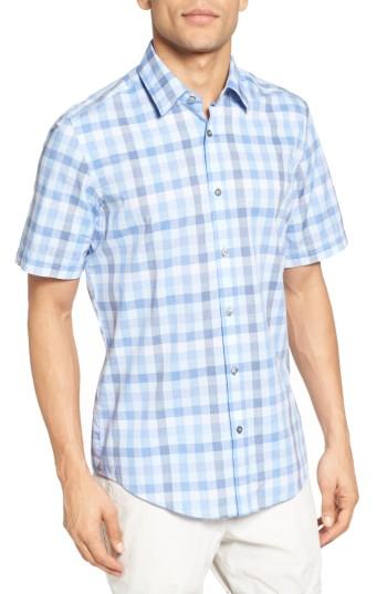 Men's Boss Lukas Regular Fit Plaid Sport Shirt - Blue