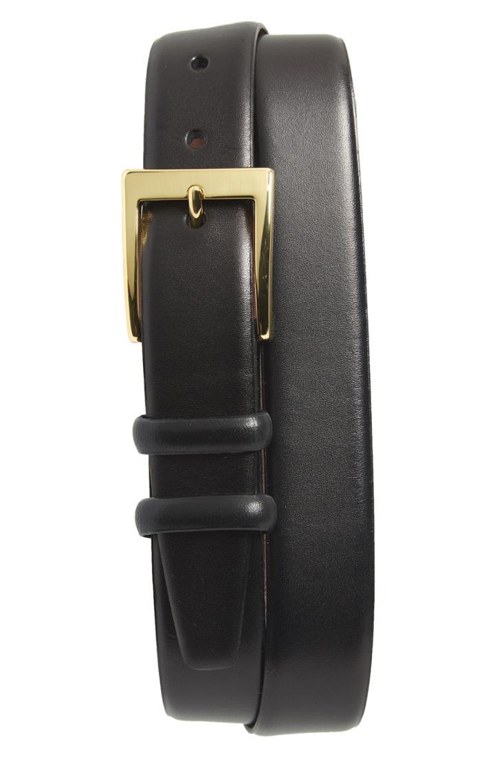 Men's Torino Belts Double Buckle Leather Belt - Black