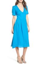 Women's Chelsea28 Textured Fit & Flare Midi Dress, Size - Blue