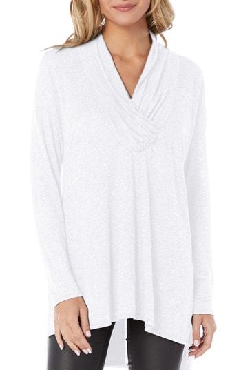 Women's Michael Stars Brooklyn Surplice Jersey Tunic Top, Size - White