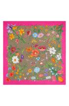 Women's Gucci Big Flora Fluorescent Silk Scarf