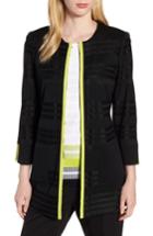 Women's Ming Wang Long Jacquard Knit Jacket - Black