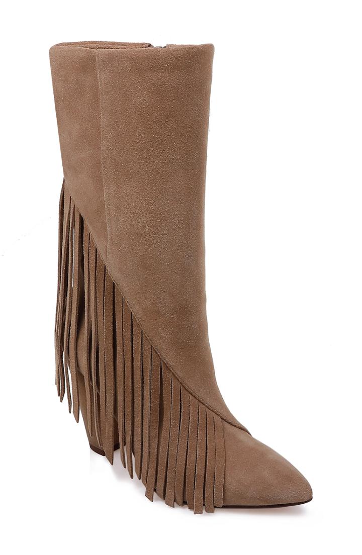 Women's Splendid Camron Fringe Boot M - Beige