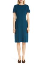 Women's Lafayette 148 New York Jannie Pleated Hem Dress - Blue