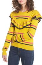 Women's Bp. Ruffle Yoke Sweater, Size - Yellow