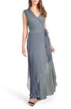 Women's Komarov Ombre Charmeuse & Chiffon Gown
