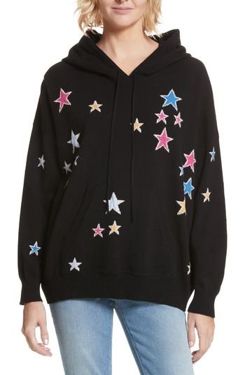 Women's Chinti & Parker Acid Star Knit Cashmere Hoodie - Black