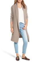 Women's Halogen Long Ribbed Cashmere Cardigan - Brown